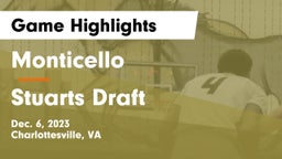 Monticello  vs Stuarts Draft  Game Highlights - Dec. 6, 2023