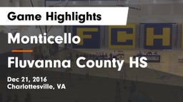 Monticello  vs Fluvanna County HS Game Highlights - Dec 21, 2016