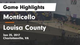 Monticello  vs Louisa County  Game Highlights - Jan 25, 2017