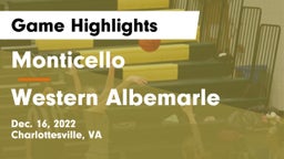 Monticello  vs Western Albemarle  Game Highlights - Dec. 16, 2022