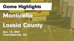 Monticello  vs Lousia County  Game Highlights - Dec. 13, 2022