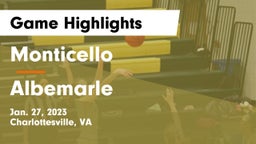 Monticello  vs Albemarle  Game Highlights - Jan. 27, 2023