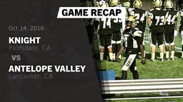 Recap: Knight  vs. Antelope Valley  2016