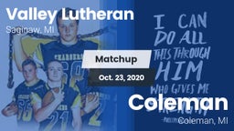 Matchup: Valley Lutheran vs. Coleman  2020