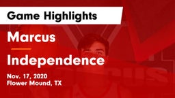 Marcus  vs Independence  Game Highlights - Nov. 17, 2020