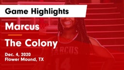 Marcus  vs The Colony  Game Highlights - Dec. 4, 2020