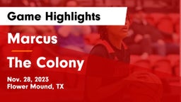 Marcus  vs The Colony  Game Highlights - Nov. 28, 2023