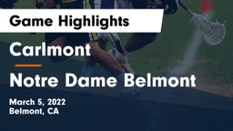 Carlmont  vs Notre Dame Belmont Game Highlights - March 5, 2022