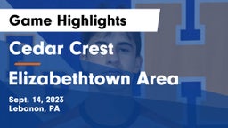 Cedar Crest  vs Elizabethtown Area  Game Highlights - Sept. 14, 2023