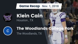 Recap: Klein Cain  vs. The Woodlands College Park  2018