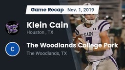 Recap: Klein Cain  vs. The Woodlands College Park  2019