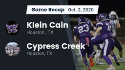Recap: Klein Cain  vs. Cypress Creek  2020