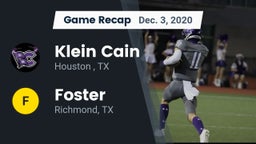 Recap: Klein Cain  vs. Foster  2020