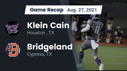 Recap: Klein Cain  vs. Bridgeland  2021