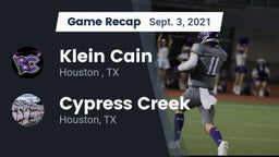 Recap: Klein Cain  vs. Cypress Creek  2021