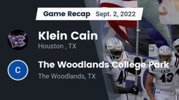 Recap: Klein Cain  vs. The Woodlands College Park  2022