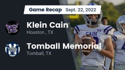 Recap: Klein Cain  vs. Tomball Memorial  2022