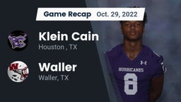 Recap: Klein Cain  vs. Waller  2022