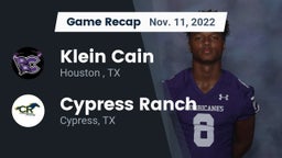 Recap: Klein Cain  vs. Cypress Ranch  2022