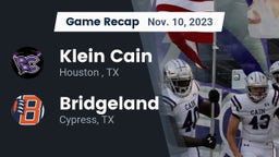 Recap: Klein Cain  vs. Bridgeland  2023