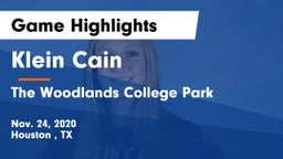 Klein Cain  vs The Woodlands College Park  Game Highlights - Nov. 24, 2020