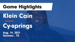 Klein Cain  vs Cy-springs Game Highlights - Aug. 19, 2021