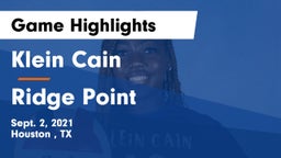 Klein Cain  vs Ridge Point Game Highlights - Sept. 2, 2021
