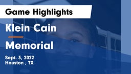 Klein Cain  vs Memorial  Game Highlights - Sept. 3, 2022