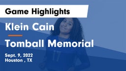 Klein Cain  vs Tomball Memorial  Game Highlights - Sept. 9, 2022