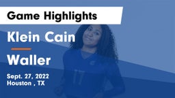 Klein Cain  vs Waller  Game Highlights - Sept. 27, 2022