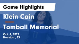 Klein Cain  vs Tomball Memorial  Game Highlights - Oct. 4, 2022