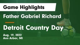 Father Gabriel Richard  vs Detroit Country Day  Game Highlights - Aug. 19, 2022