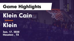 Klein Cain  vs Klein  Game Highlights - Jan. 17, 2020