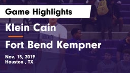 Klein Cain  vs Fort Bend Kempner Game Highlights - Nov. 15, 2019
