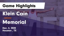 Klein Cain  vs Memorial  Game Highlights - Dec. 4, 2020