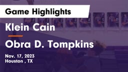Klein Cain  vs Obra D. Tompkins  Game Highlights - Nov. 17, 2023