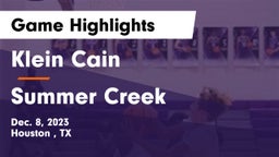 Klein Cain  vs Summer Creek  Game Highlights - Dec. 8, 2023