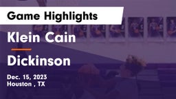 Klein Cain  vs Dickinson  Game Highlights - Dec. 15, 2023