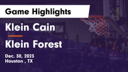 Klein Cain  vs Klein Forest  Game Highlights - Dec. 30, 2023