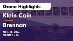 Klein Cain  vs Brennan  Game Highlights - Nov. 16, 2023
