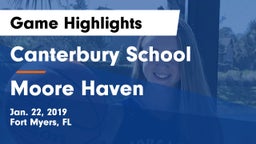 Canterbury School vs Moore Haven  Game Highlights - Jan. 22, 2019