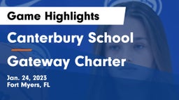 Canterbury School vs Gateway Charter  Game Highlights - Jan. 24, 2023