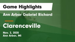 Ann Arbor Gabriel Richard  vs Clarenceville  Game Highlights - Nov. 2, 2020