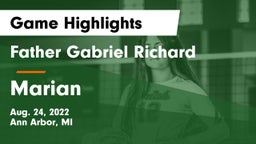 Father Gabriel Richard  vs Marian  Game Highlights - Aug. 24, 2022