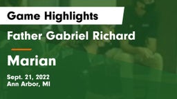 Father Gabriel Richard  vs Marian  Game Highlights - Sept. 21, 2022