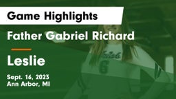 Father Gabriel Richard  vs Leslie  Game Highlights - Sept. 16, 2023