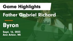 Father Gabriel Richard  vs Byron  Game Highlights - Sept. 16, 2023