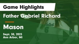 Father Gabriel Richard  vs Mason  Game Highlights - Sept. 30, 2023