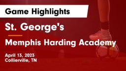 St. George's  vs Memphis Harding Academy Game Highlights - April 13, 2023