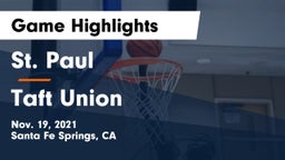 St. Paul  vs Taft Union  Game Highlights - Nov. 19, 2021